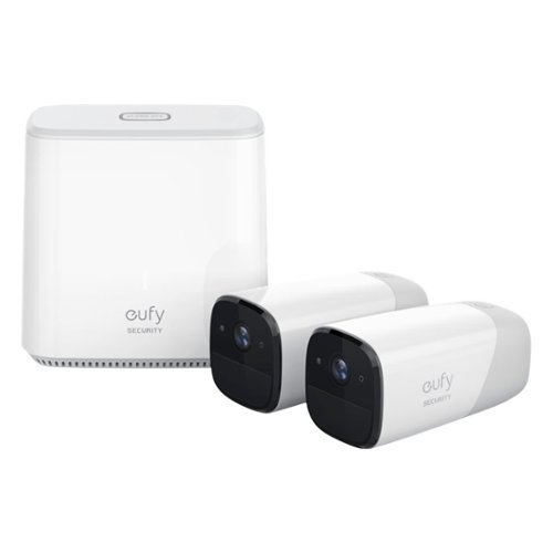  eufy Security - EufyCam 2-Camera Indoor/Outdoor Wire Free 1080p Surveillance System - White