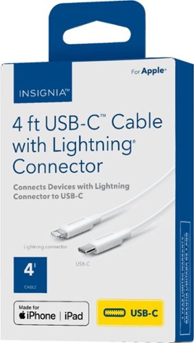 Insignia™ 4' USB-C to Lightning Cable - White GLOBAL SHIPPING