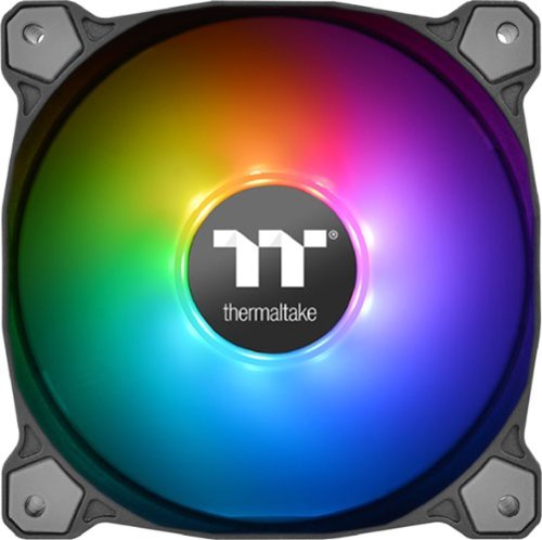 Thermaltake - Pure Plus 12 LED RGB Ventilador de radiador TT Premium Edition Kit de ventilador de refrigeración de caja de 120 mm con iluminación RGB (paquete de 3) - Negro