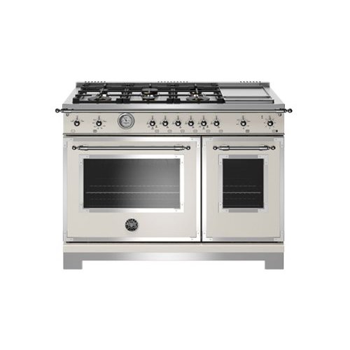 Bertazzoni - Freestanding Double Oven Gas Convection Range - Ivory gloss