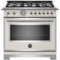 Bertazzoni - 5.9 Cu. Ft. Freestanding Gas Convection Range - Ivory Gloss-Front_Standard