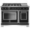 Bertazzoni - Self-Cleaning Freestanding Double Oven Dual Fuel Convection Range - Black-Front_Standard
