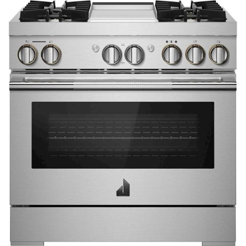 JennAir - RISE 5.1 Cu. Ft. Freestanding Dual Fuel True Convection Range with Self-Cleaning and Griddle and Steam Assist - Stainless Steel