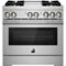 JennAir - RISE 5.1 Cu. Ft. Self-Cleaning Freestanding Dual Fuel Convection Range - Stainless Steel-Front_Standard
