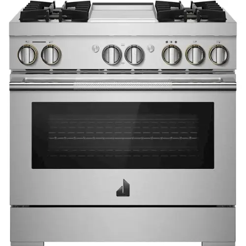 Front. JennAir - RISE 5.1 Cu. Ft. Self-Cleaning Freestanding Dual Fuel Convection Range - Stainless steel.