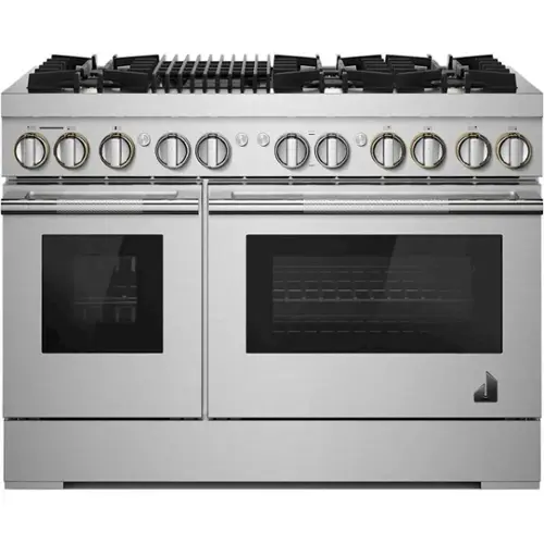 Front. JennAir - RISE 6.3 Cu. Ft. Self-Cleaning Freestanding Dual Fuel Convection Range - Stainless steel.