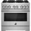 Front. JennAir - RISE 5.1 Cu. Ft. Self-Cleaning Freestanding Dual Fuel Convection Range - Stainless steel.