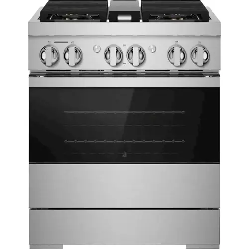 Front. JennAir - NOIR 4.1 Cu. Ft. Self-Cleaning Freestanding Dual Fuel Convection Range - Stainless steel.