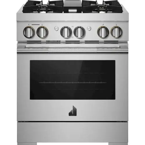 Front. JennAir - RISE 4.1 Cu. Ft. Self-Cleaning Freestanding Dual Fuel Convection Range - Stainless steel.