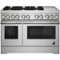 JennAir - RISE 6.3 Cu. Ft. Freestanding Double Oven Dual Fuel True Convection Range with Self-Cleaning and Griddle - Stainless Steel-Front_Standard