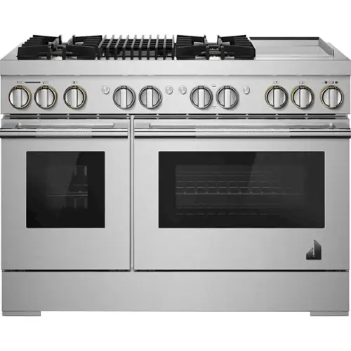 Front. JennAir - RISE 6.3 Cu. Ft. Self-Cleaning Freestanding Dual Fuel Convection Range - Stainless steel.