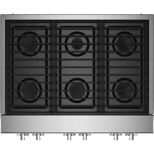 Front. JennAir - NOIR 36" Built-In Gas Cooktop - Stainless steel.