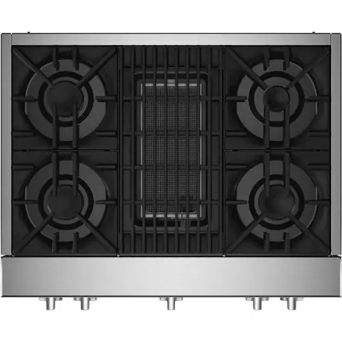 Front. JennAir - RISE 36" Built-In Gas Cooktop - Stainless steel.