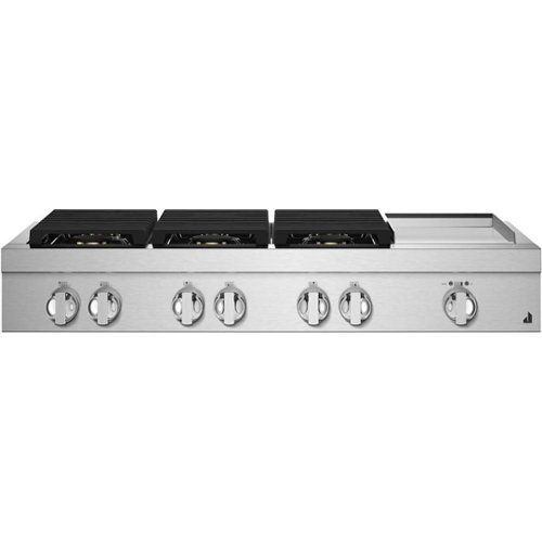 Photos - Hob GAS JennAir - NOIR 48" Built-In  Cooktop with Griddle - Stainless Steel JGC 