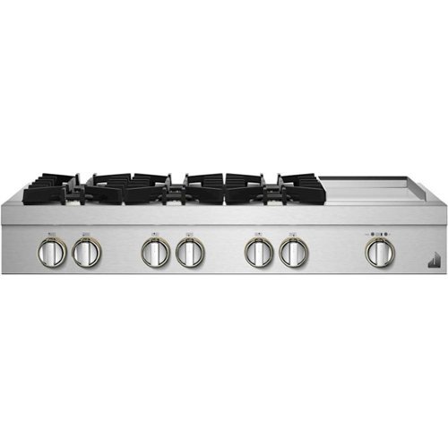 JennAir - RISE 48" Built-In Gas Cooktop with Griddle - Stainless Steel
