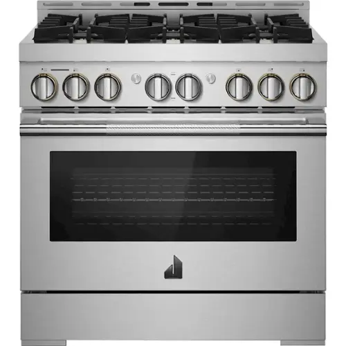 Front. JennAir - RISE 5.1 Cu. Ft. Self-Cleaning Freestanding Gas Convection Range - Stainless Steel.
