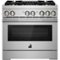 JennAir - RISE 5.1 Cu. Ft. Self-Cleaning Freestanding Dual Fuel Convection Range - Stainless Steel-Front_Standard