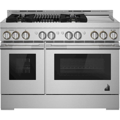 JennAir - RISE 6.3 Cu. Ft. Self-Cleaning Freestanding Double Oven Gas Convection Range - Stainless Steel
