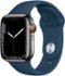 Apple Watch Series 7 (GPS + Cellular) 41mm Stainless Steel Case with Abyss Blue Sport Band - Graphite-Angle_Standard