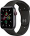 Apple Watch SE (GPS + Cellular) 44mm Space Gray Aluminum Case with Black Sport Band - Space Gray-Front_Standard 