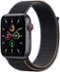 Apple Watch SE (GPS + Cellular) 44mm Aluminum Case with Charcoal Sport Loop - Space Gray - (2020)-Front_Standard