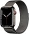 Apple Watch Series 7 (GPS + Cellular) 45mm Stainless Steel Case with Graphite Milanese Loop - Graphite - (2021)-Angle_Standard