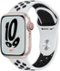 Apple Watch Nike Series 7 (GPS + Cellular) 41mm Aluminum Case with Pure Platinum/Black Nike Sport Band - Starlight - (2021)-Angle_Standard