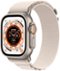 Apple Watch Ultra (GPS + Cellular) 49mm Titanium Case with Starlight Alpine Loop - Small - Titanium - (2022)-Front_Standard