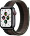 Apple Watch SE (1st Generation GPS + Cellular) 44mm Space Gray Aluminum Case with Tornado/Gray Sport Loop - Space Gray - (2020)-Front_Standard