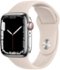 Apple Watch Series 7 (GPS + Cellular) 41mm Silver Stainless Steel Case with Starlight Sport Band - Silver - (2021)-Angle_Standard