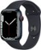 Apple Watch Series 7 (GPS + Cellular) 45mm Midnight Aluminum Case with Midnight Sport Band - Midnight (AT&T) - (2021)-Angle_Standard