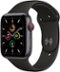 Apple Watch SE (GPS + Cellular) 44mm Space Gray Aluminum Case with Black Sport Band - Space Gray (AT&T) - (2020)-Front_Standard