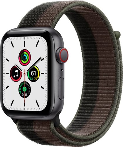 Apple Watch SE 1st Generation (GPS + Cellular) 44mm Aluminum Case with Tornado/Gray Sport Loop - Space Gray (AT&T)