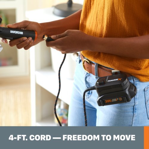 WORX WA7151 MakerX 20V HubX Power Adapter with USB Charging Outlet - Black GLOBAL SHIPPING