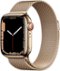 Apple Watch Series 7 (GPS + Cellular) 41mm Gold Stainless Steel Case with Gold Milanese Loop - Gold (Verizon) - (2021)-Angle_Standard