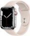 Apple Watch Series 7 (GPS + Cellular) 45mm Silver Stainless Steel Case with Starlight Sport Band - Silver (Verizon) - (2021)-Angle_Standard