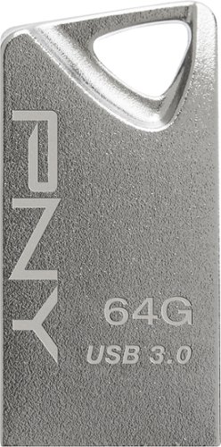  PNY - Mini Metal 64GB USB 3.0 Flash Drive - Silver