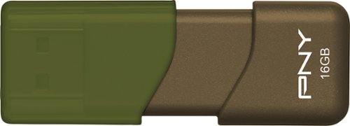  PNY - Attaché 3 16GB USB 2.0 Type A Flash Drive - Brown/Green