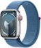 Apple Watch Series 9 (GPS + Cellular) 41mm Silver Aluminum Case with Winter Blue Sport Loop with Blood Oxygen - Silver (Verizon) - (2023)-Front_Standard