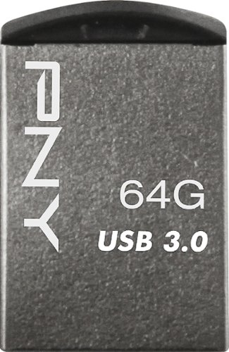  PNY - Micro Metal 64GB USB 3.0 Type A Flash Drive - Silver