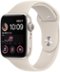 Apple Watch SE 2nd Generation (GPS) 44mm Aluminum Case with Starlight Sport Band - S/M - Starlight - (2022)-Front_Standard