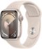 Apple Watch Series 9 (GPS) 41mm Starlight Aluminum Case with Starlight Sport Band with Blood Oxygen - S/M - Starlight-Front_Standard 