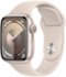 Apple Watch Series 9 (GPS) 41mm Starlight Aluminum Case with Starlight Sport Band with Blood Oxygen - S/M - Starlight - (2023)-Front_Standard