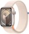 Apple Watch Series 9 (GPS) 41mm Starlight Aluminum Case with Starlight Sport Loop with Blood Oxygen - Starlight-Front_Standard 
