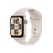 Apple Watch SE 2nd Generation (GPS) 40mm Starlight Aluminum Case with Starlight Sport Band - M/L - Starlight - (2022)-Front_Standard