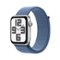 Apple Watch SE 2nd Generation (GPS) 44mm Silver Aluminum Case with Winter Blue Sport Loop - Silver - (2022)-Front_Standard