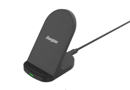 Energizer - Max 15W Qi Certified Universal Wireless Charging Stand - USB-C Cable Included (QC 3.0 or Power Deliver adapter REQUIRED) - Black