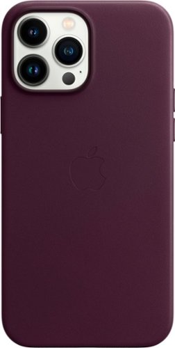 Apple - iPhone 13 Pro Max Leather Case with MagSafe - Dark Cherry-Front_Standard 