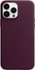 Apple - iPhone 13 Pro Max Leather Case with MagSafe - Dark Cherry-Front_Standard