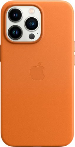 Apple - iPhone 13 Pro Leather Case with MagSafe - Golden Brown-Front_Standard 